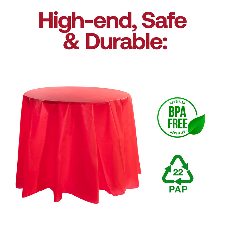 Plastic Tablecloths Red Round Tablecovers Smarty Had A Party