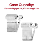 BPA-free silver disposable plastic serving flatware set, safe for food use, lightweight, and perfect for any occasion