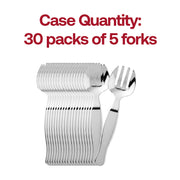 BPA-free silver plastic serving forks, durable and safe for food service