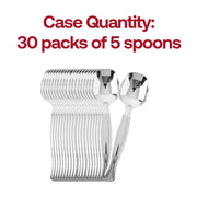 BPA-free silver plastic serving spoons, durable and safe for food service