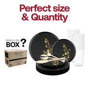 BPA-free wedding dinnerware set styled for a dramatic, photo-ready reception tablescape