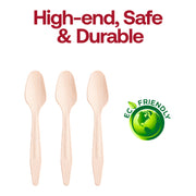 Biodegradable birch wood spoons, 6.5 inches, case of 600, compostable and ideal for eco-conscious gatherings.