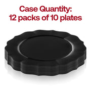 Black Round Lotus Plastic Appetizer/Salad Plates (7.5") Quantity | Smarty Had A Party