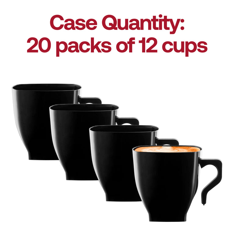 Clear Plastic Mini Espresso Cups - 2oz Square Mugs with Handle