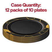 Black with Gold Marble Disposable Plastic Appetizer/Salad Plates (7.5") Quantity | Smarty Had A Party