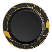 Black with Gold Marble Disposable Plastic Appetizer/Salad Plates (7.5") Secondary | Smarty Had A Party