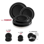 Black with Silver Edge Rim Plastic Dinnerware Value Set SKU | Smarty Had A Party