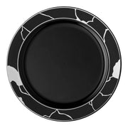 Black with Silver Marble Disposable Plastic Appetizer/Salad Plates (7.5") Secondary | Smarty Had A Party