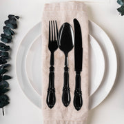 Black Baroque Disposable Plastic Cutlery Set - 20 Spoons, 20 Forks and 20 Knives reliable and disposable, great for indoor and outdoor gatherings