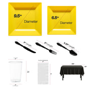 Black & Yellow Party Set featured alongside team banners and cold drinks