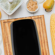 Black and Gold Rectangular Plates carried upscale hors d’oeuvres at a black-and-gold reception.