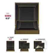 Black appetizer or salad plates with a gold square edge rim, 6.5 inches in diameter, pack of 120
