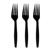 Black plastic forks in a bulk 1,000-count pack, 7-inch disposable utensils for large gatherings