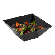 Black square serving bowl filled with fresh salad, ideal for buffet tables and family-style meals