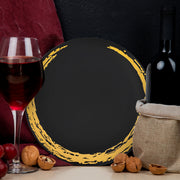 Black with Gold Moonlight Plates held entrees at an elegant night-themed gala.