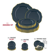 Blossom-edged dinnerware set used at a milestone birthday celebration, blending sophistication with convenience
