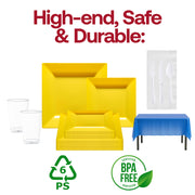 Blue, Yellow & White Set gives your sports party a refined and festive presentation