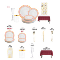 Bold and elegant disposable tableware setup using The Reign Party Bundle