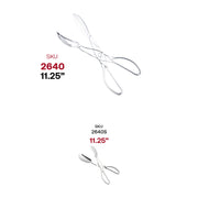 Bulk case includes 50 clear disposable plastic salad scissor tongs, perfect for catering and large events