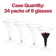 Bulk pack of 192 clear plastic martini glasses, 6 oz. size, perfect for large gatherings, wedding receptions, and bar services