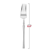 Bulk pack of 300 shiny silver Moderno 8.4" plastic dinner forks, ideal for catering, weddings, and large gatherings.