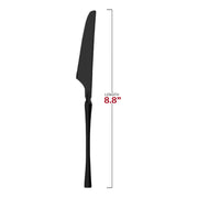 Bulk pack of 480 black Moderno disposable dinner knives, 8.8-inch durable plastic, ideal for events and large gatherings.