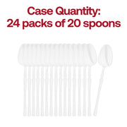 Bulk pack of 480 shiny white plastic dinner spoons, ideal for large events, formal dining, and special celebrations