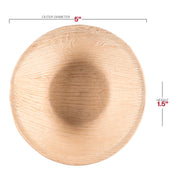 Bulk set includes 4 packs of 25 round palm leaf soup bowls, totaling 100 eco-friendly 8 oz bowls