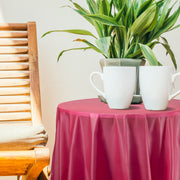 Burgundy Plastic Tablecloths added depth and warmth to fall and wine-themed events.