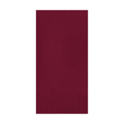 Burgundy red paper dinner napkins, 16" x 16", soft, absorbent, and stylish, ideal for any party or elegant event