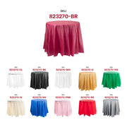 Burgundy round disposable plastic tablecloths, 84-inch size, suitable for weddings, receptions, or holiday dinners, 96-pack