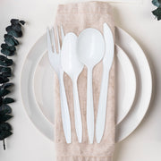 Case includes 1000 White Medium Weight Plastic Knives packed for large-scale service, catering, or bulk use