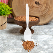 Case of 150 clear plastic serving spoons, 9.75 inches long, strong and disposable for easy serving.