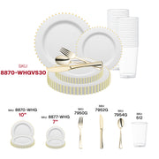Celebrate in style with White and Gold Pearl String Round Dinnerware, styled for refined, formal occasions.