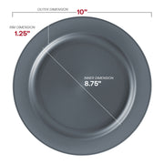 Charcoal gray plastic dinnerware made from BPA-free material, safe for food use and fully disposable for easy cleanup
