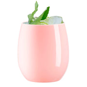 Chic and fancy solid pink stemless plastic wine glasses, 12 oz capacity, sold in a convenient 64-pack