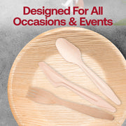 Chic and natural-looking wooden cutlery set, designed for sustainable dining with a smooth, splinter-free finish