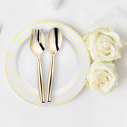 Chic disposable gold plastic serving utensils, 9.75 inches, pack of 60, perfect for holiday gatherings and events