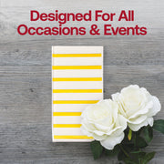 Chic gold-striped napkins add a festive touch to weddings, birthdays, and all special occasions