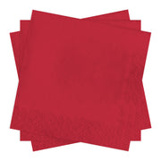 Classic red paper beverage napkin with bold color and simple design, 10 x 10 inches, sold in a 600-count pack
