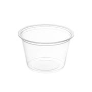 Clean 1.5 oz clear plastic portion souffle cup, professional-grade disposable container for sauces, condiments, samples, and tastings.
