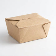 Clean kraft folded paper #1 container in natural brown, professional-grade compact disposable takeout box for restaurants and catering.
