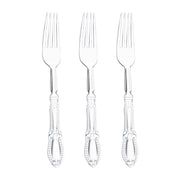 Clear Baroque Disposable Plastic Dinner Forks Secondary | Smarty Had A Party