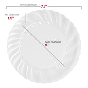 Clear Flair Plastic Appetizer/Salad Plates (7.5") Dimension | Smarty Had A Party