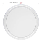Clear Flat Round Disposable Plastic Dinner Plates (10") Dimension | Smarty Had A Party