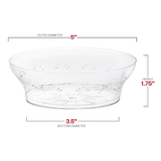 Clear Floral Round Disposable Plastic Soup Bowls (10 oz.) Dimension | Smarty Had A Party