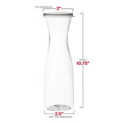 35 oz. Clear Large Disposable Plastic Wine Carafes with Lids Dimension | Smarty Had A Party