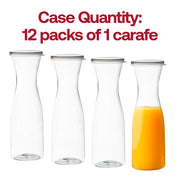 35 oz. Clear Large Disposable Plastic Wine Carafes with Lids Quantity | Smarty Had A Party
