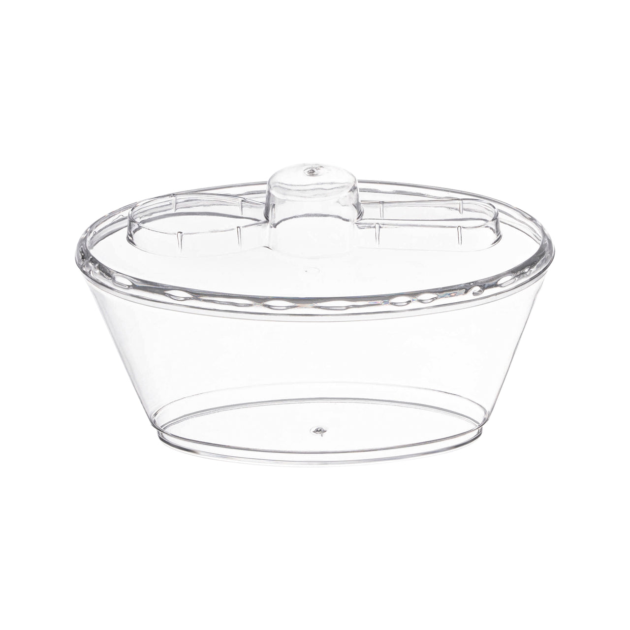 4 oz. Clear Oval Plastic Mini Cup with Lid and Spoon Main | Smarty Had A Party