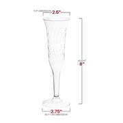 5 oz. Clear Plastic Champagne Flutes Dimension | Smarty Had A Party